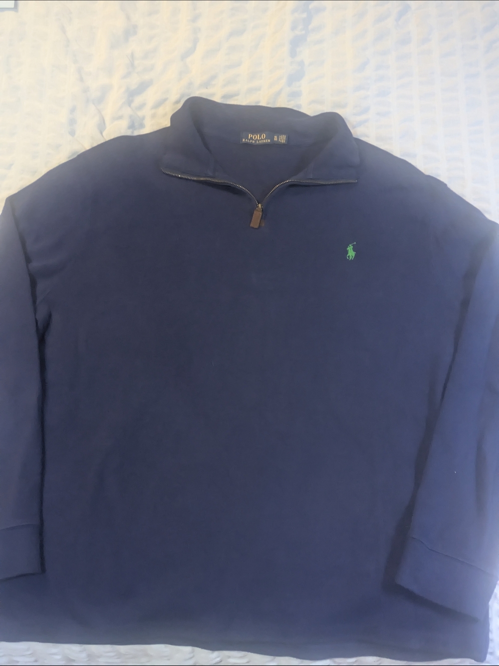 Polo by Ralph Lauren Navy Half-Zip Pullover with Green Pony
